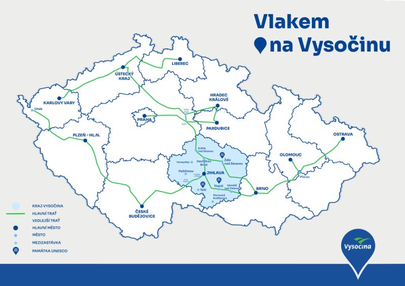 Vlakem na_Vysočinu_mapa