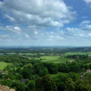 Výhled z hradu Lipnice nad Sázavou