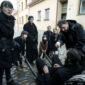 Natáčení filmu Zádušní oběť v židovské čtvrti v Třebíči