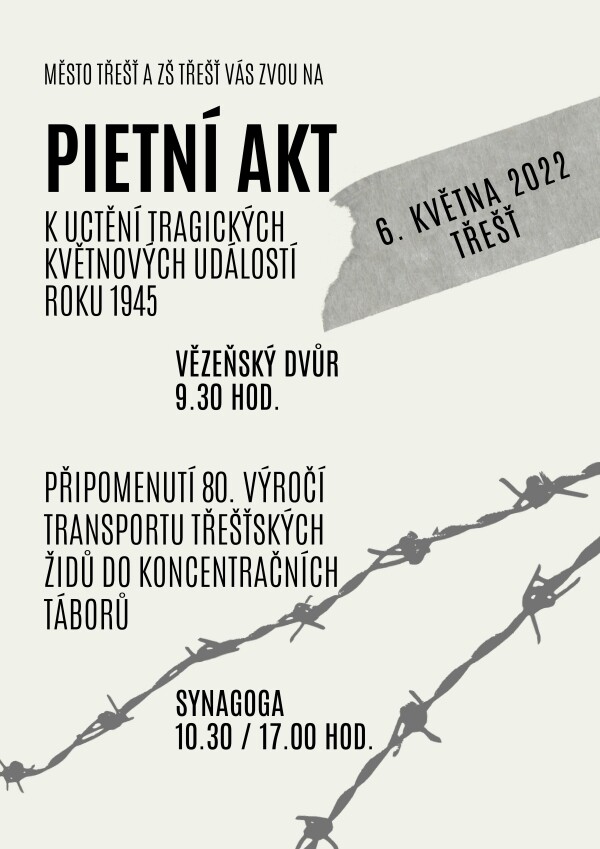 Pietní akt na vězeňském dvoře & Připomenutí 80. výročí transportu třešťských židů do koncentračních táborů (foto 1)