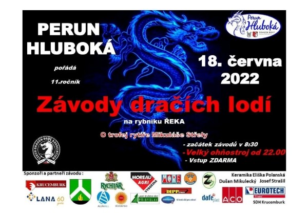 ZÁVODY DRAČÍCH LODÍ 18.6.2022 NA RYBNÍKU ŘEKA (foto 1)