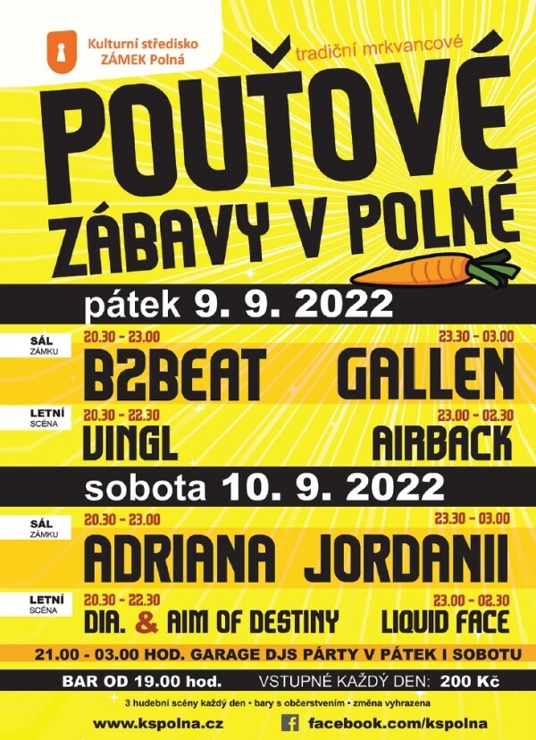 Pouťové zábavy v sále Zámku a na letní scéně (foto 1)