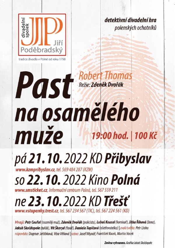 Divadelní představení: PAST NA OSAMĚLÉHO MUŽE (foto 1)