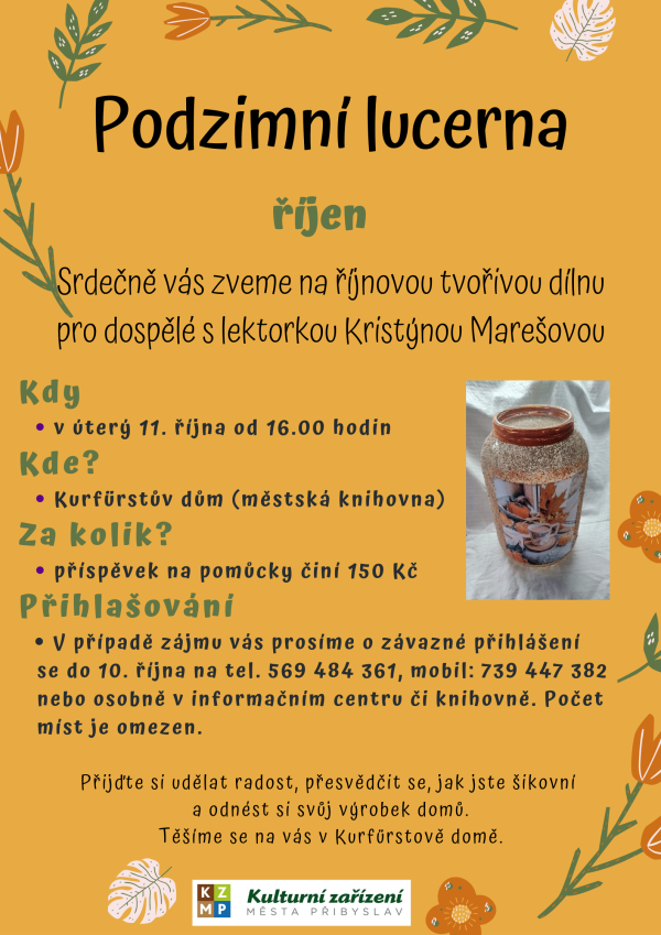 Tvořivá dílna pro dospělé - podzimní lucerna (foto 1)