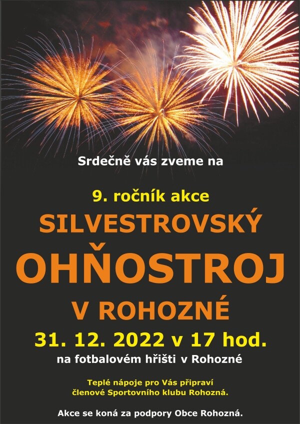 Silvestrovský ohňostroj v Rohozné (foto 1)