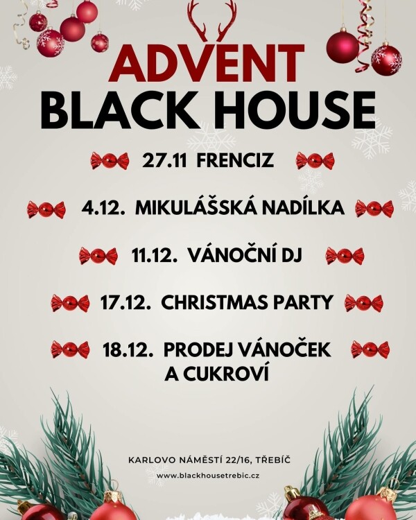 Advent Black House - Prodej vánoček a cukroví (foto 1)