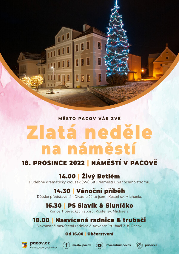 Zlatá neděle na náměstí v Pacově. (foto 1)