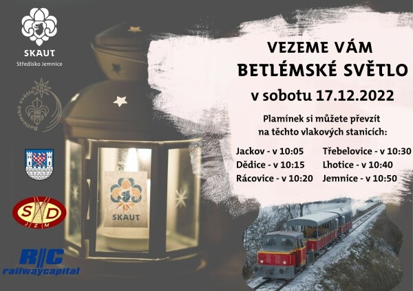 Příjezd Betlémského světla do Jemnice (foto 1)