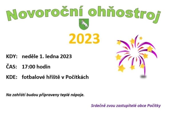 Novoroční ohňostroj 2023 Počítky (foto 1)