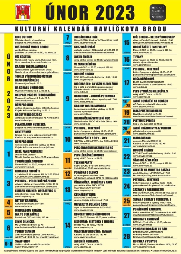 Kulturní kalendář únor 2023 (foto 1)