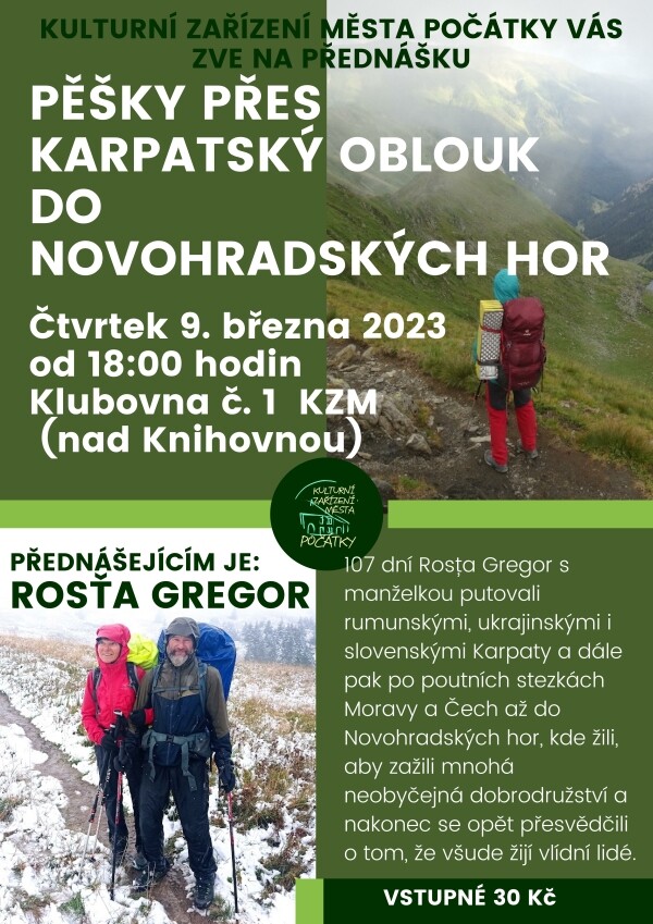 Přednáška PĚŠKY PŘES KARPATSKÝ OBLOUK DO NOVOHRADSKÝCH HOR (foto 1)