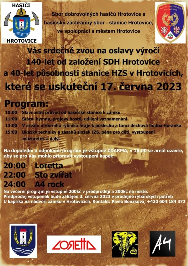 Oslava výročí SDH a HZS v Hrotovicích (foto 1)