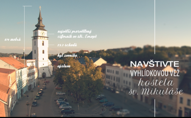 Vyhlídková věž kostela sv. Mikuláše ve Velkém Meziříčí (foto 1)